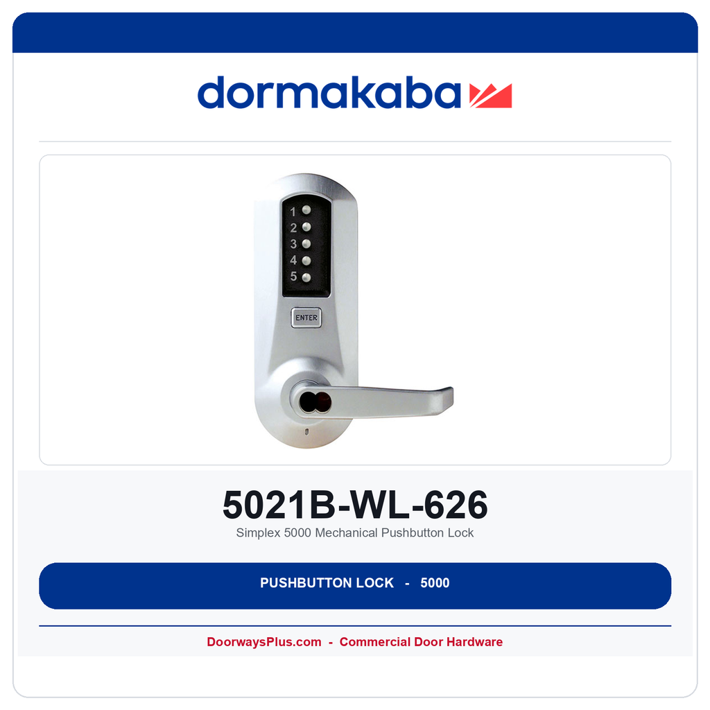 DormaKaba 5021B-WL-626 Mechanical Pushbutton Lock